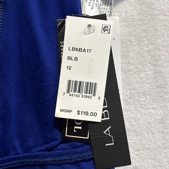 La Blanca Island Convertible Strap Mio Swimsuit Royal Cobalt Blue Size 12 NWT - Picture 10 of 10